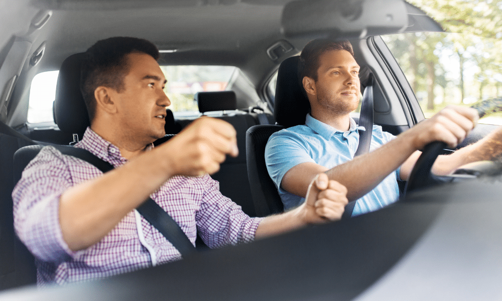 Alt-text- Adult driving classes near me signage at licensed driving school