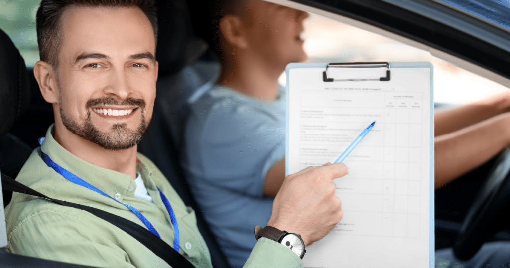 Alt-text- Driving instructor reviewing US driving license changes and eligibility criteria